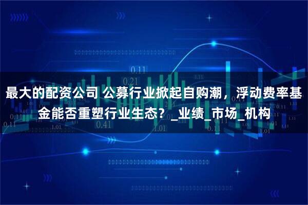 最大的配资公司 公募行业掀起自购潮，浮动费率基金能否重塑行业生态？_业绩_市场_机构